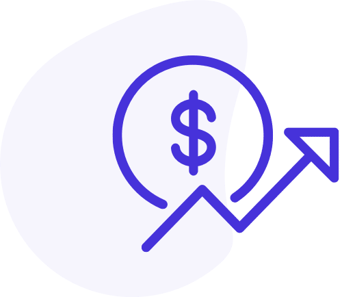 Dollar sign with upwards arrow indicating increased revenue from SEO